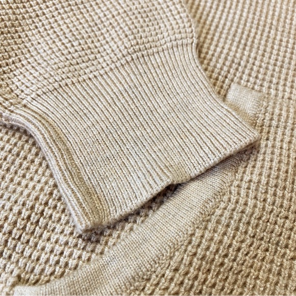 Michael Michael Kors Cinch Waist Mock Neck Oatmeal Heather Thermal Sweater - Picture 6 of 8